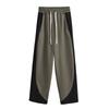Women's High-waisted Solid Color Collision Color Splicing Show High Loose Drape Casual Wide Leg Pants
