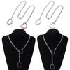 Adjustable Heart-shaped Necklace Stainless Steel O-ring Clavicle Chain  Party Wear