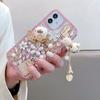 Glitter Rhinestone Phone Case For VIVO Y400 Pro Y300 Y200E Y200 Y300 Y300T Y04 Y03 T4 T3X T4X 4G 5G Bling Crystal Design with Pumpkin Cover Girls Gift