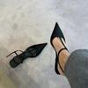 Sommer Damen Schuhe Sexy Spitzschuh Damen Sandalen Bequeme Niedrigabsatz Sandale Schlicht Vielseitig Große Größe Pumps