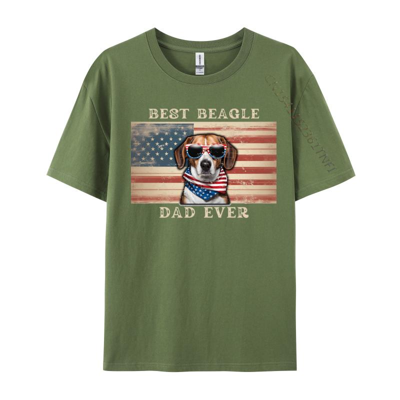

Best Beagle Dad Ever Patriotic Dog TShirt Funny Design T Shirts Personalized Hot Sale Man Tees Personalized Cotton 4XL