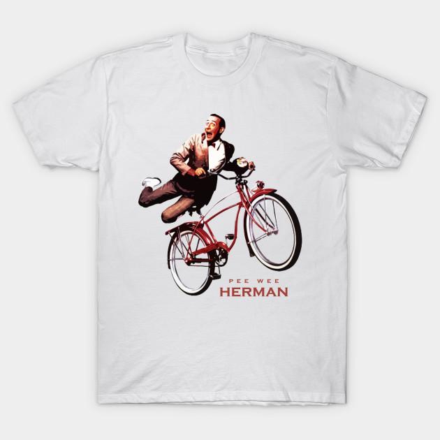 Men Black Print T-shirt Peewee Herman Funny No-Cut Transfer Paper Print Cotton Tshirt S белый