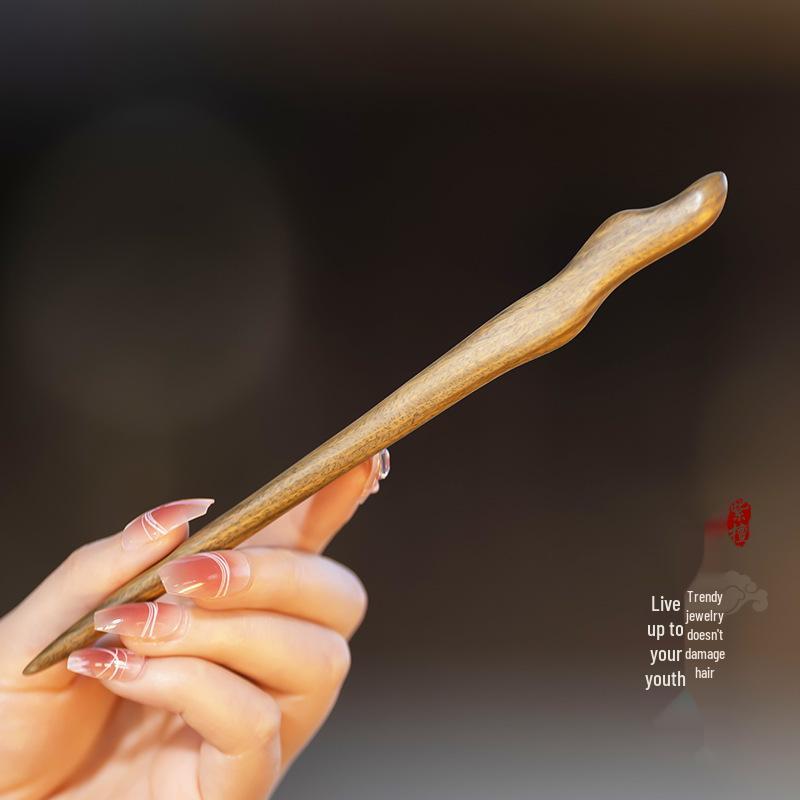 Livrare Gratuită Agrafă de Păr de Lux din Lemn de Piersic pentru Femei – Stil Chinezesc Antic & Modern