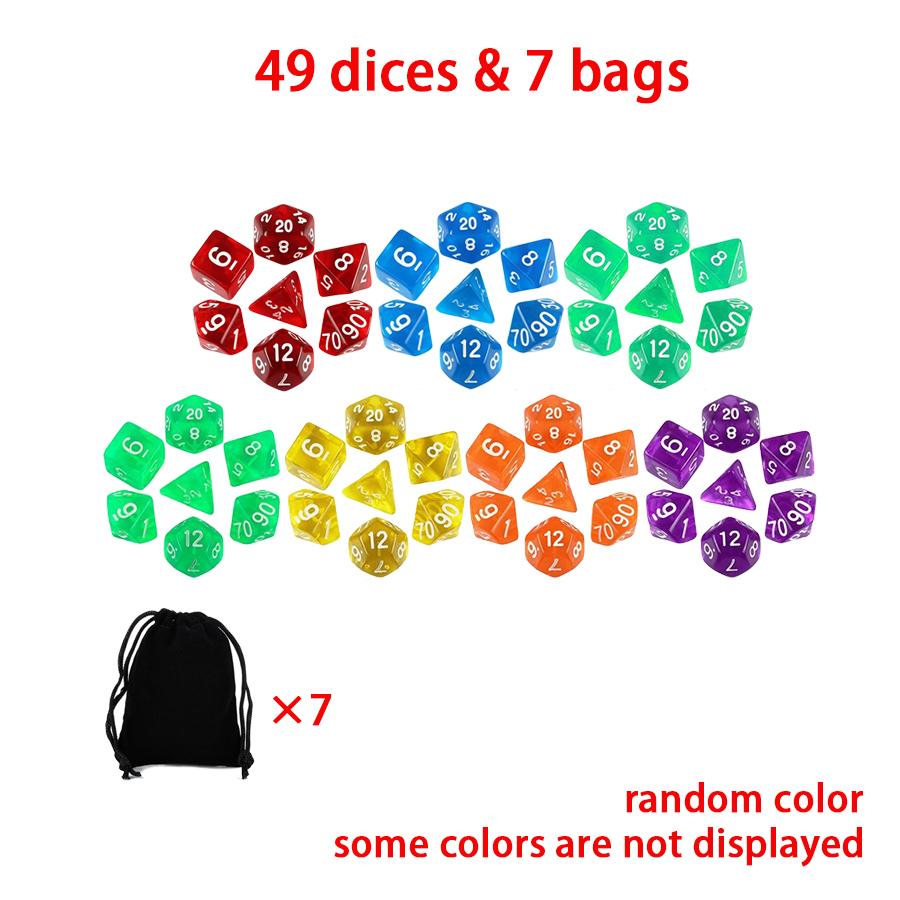 24/56pcs Polyhedral Dice with Black Bag Creating Atmosphere Tool for Game Room Backyard Friends Family Gathering XJM