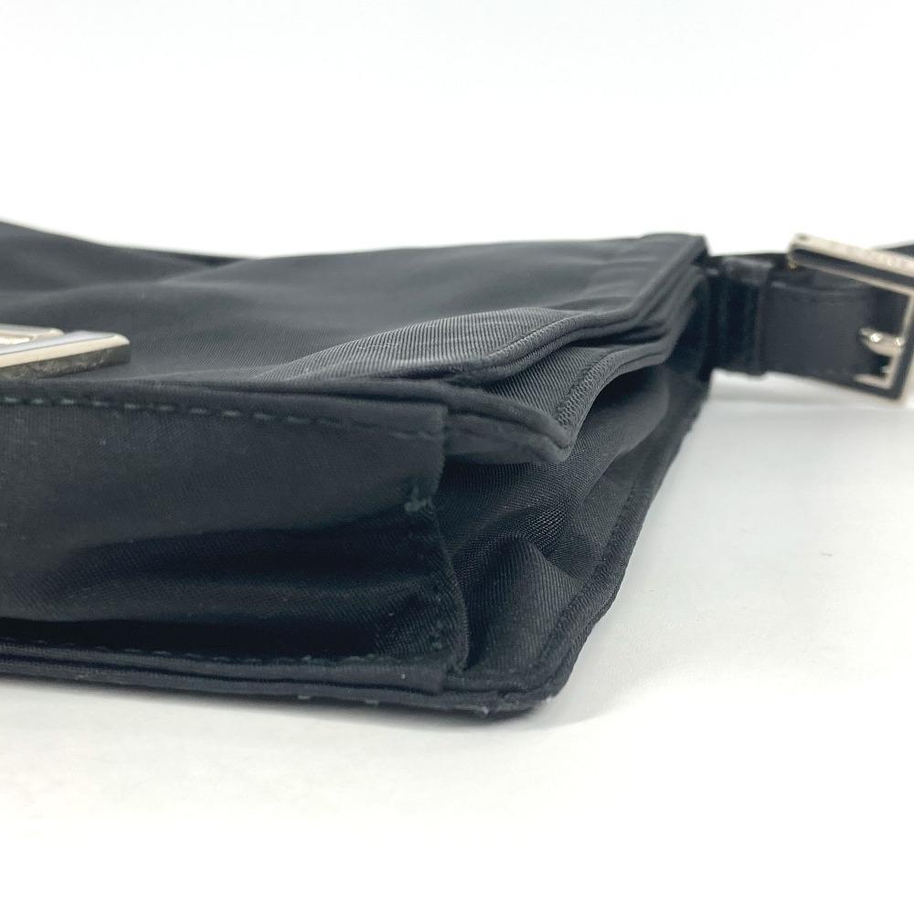 Fendi FF Logo Flap Crossbody Bag Pochette Shoulder Bag Nylon Black