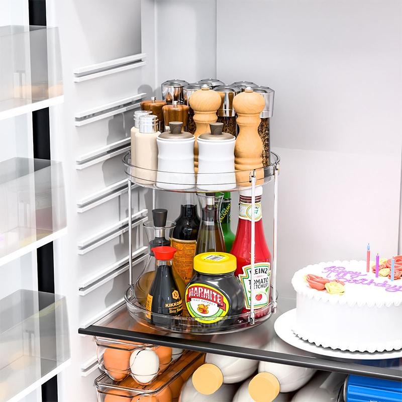 Rotating Spice Rack Multipurpose Storage Turntable Organizer For Cabinet Kitchen Pantry