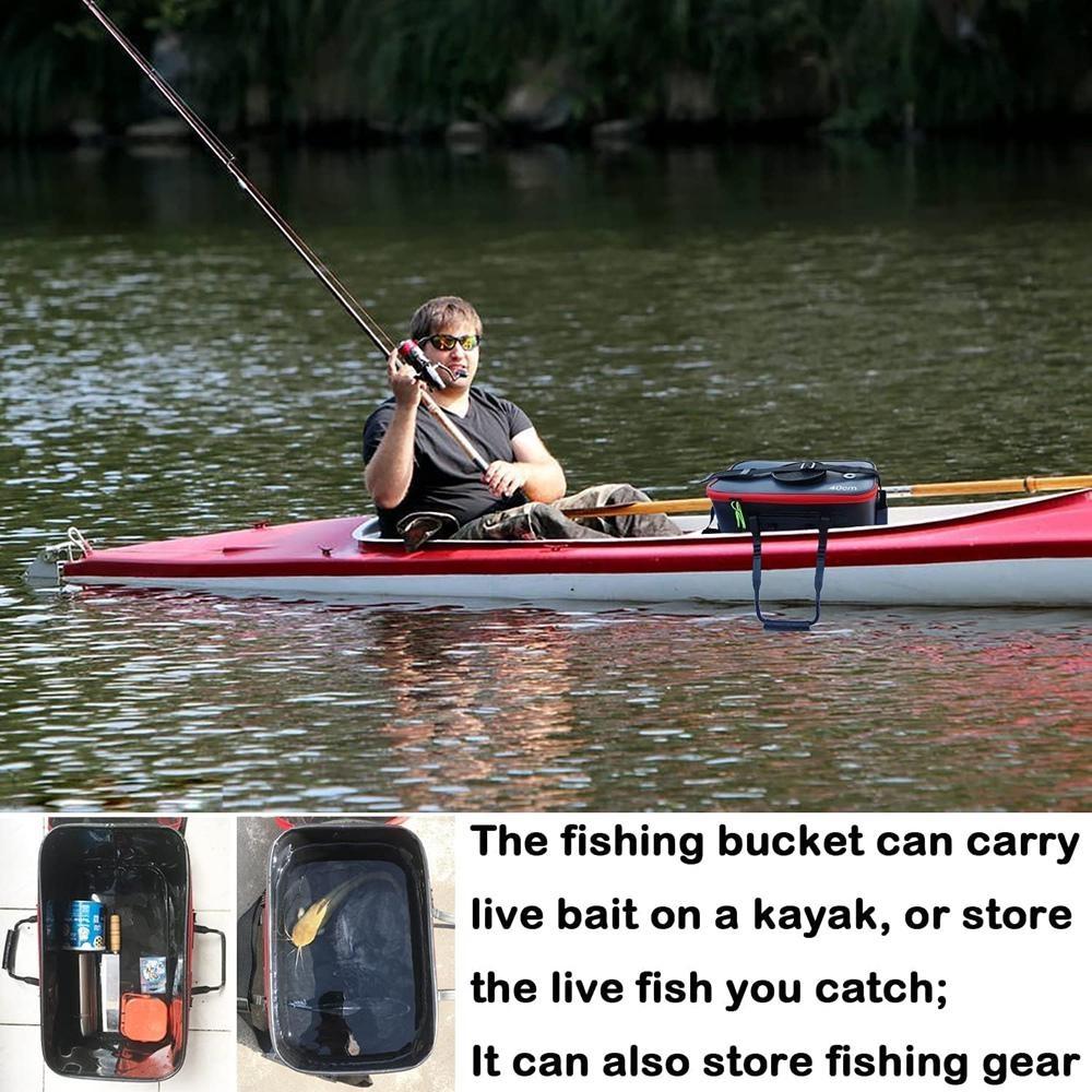 11-35L Foldable Fish Bucket Multi-Functional EVA Fishing Bag for Live Fish Storage Fish Container 5 Sizes