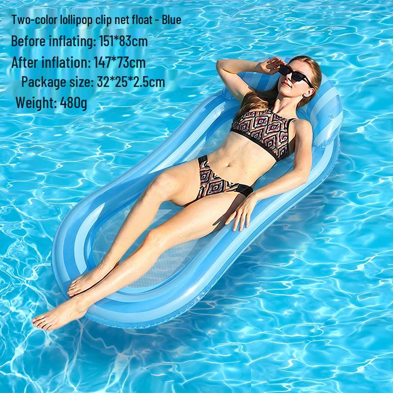 Aufblasbares Sommer-PVC-Schwimmbett mit Sonnenschutz und Rückenlehne