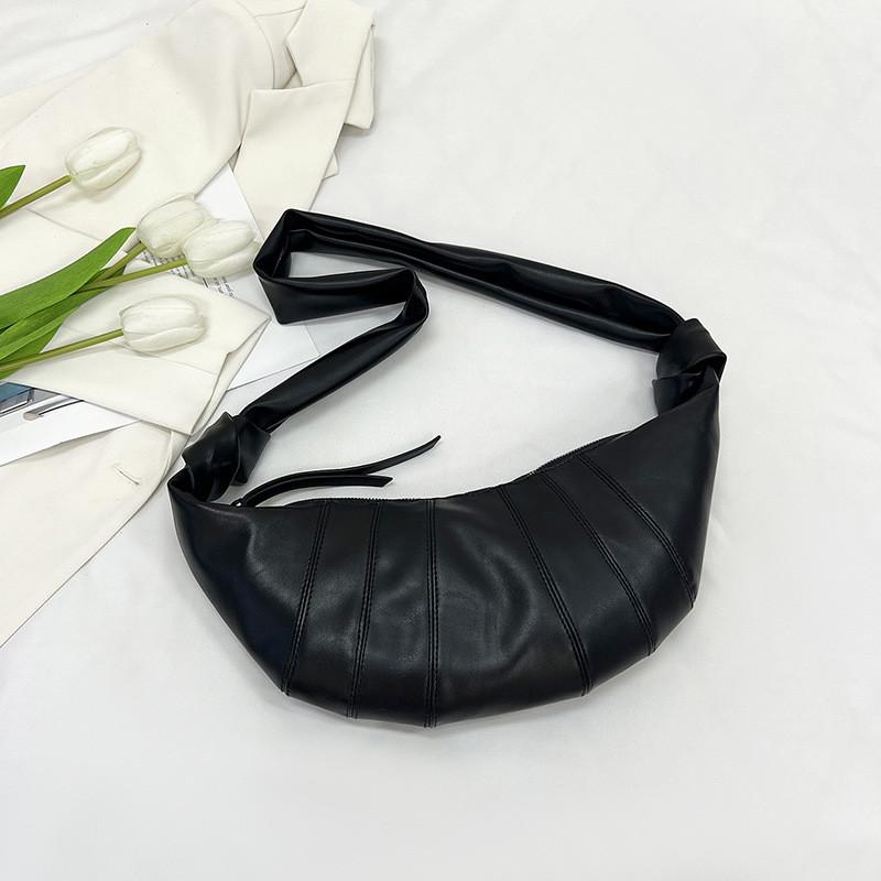 Fashionable Pu Material Dumpling Bag With Comfortable Single Shoulder Strap чёрный