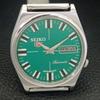 JAPAN VINTAGE SEIKO 5 AUTOMATIC 7009A MENS GREEN COLOR DIAL WATCH a703048-1