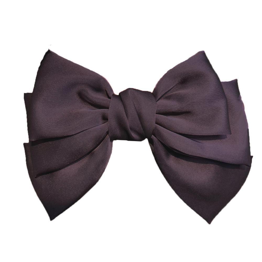 Female Satin Bow Hairpin Ponytail Clip Two-layer Bowknot Ribbon Spring Clip Temperament Accessories Korean Fashion Elegant