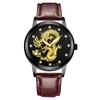 Chinese Style Fashion Diamond-encrusted Waterproof Gold Dragon Pattern Men's Watch Men's Watch Belt Watch Quartz Watch