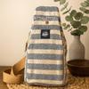 Crossbody Bag Natural Cotton Tan And Navy