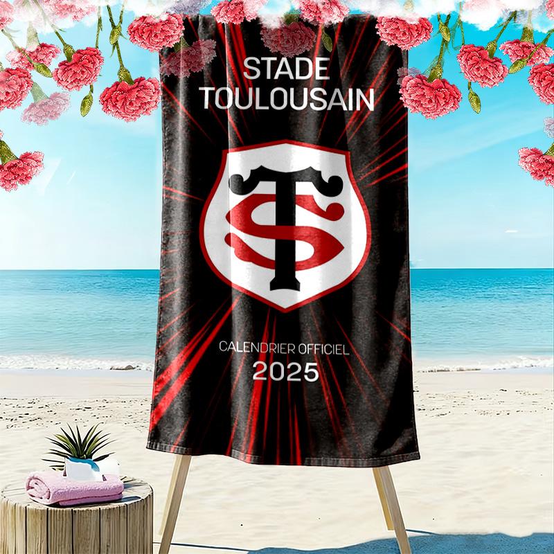 Asciugamano da Spiaggia Stampa Stade Toulousain, Asciugamano Grande Morbido Asciugatura Rapida per Spiaggia Campeggio Nuoto