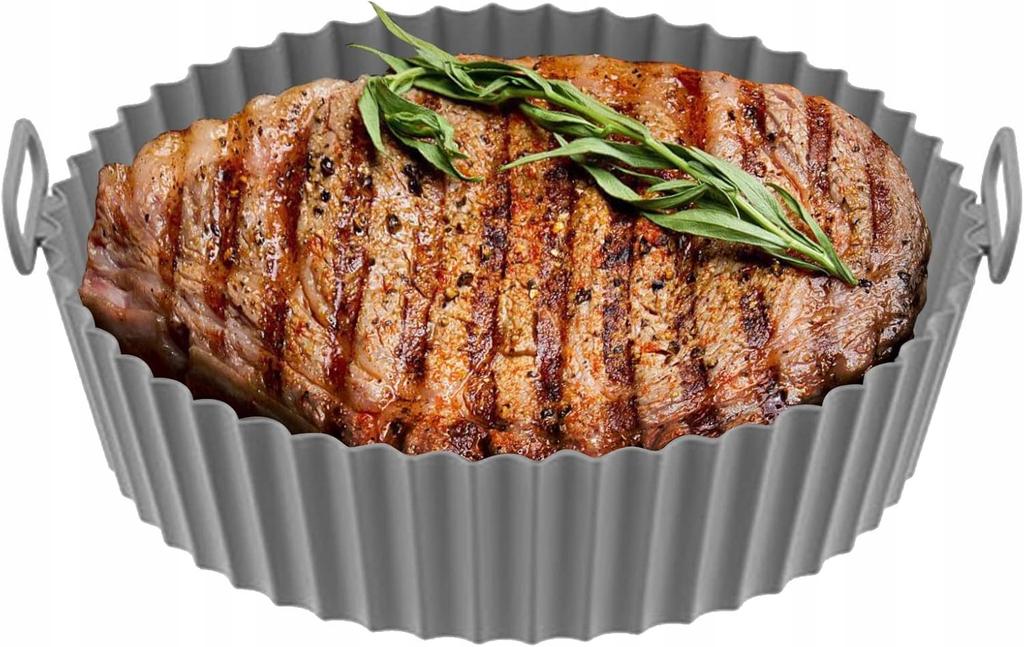 Silicone Round Form Air Fryer Basket For Fat-Free Fryer