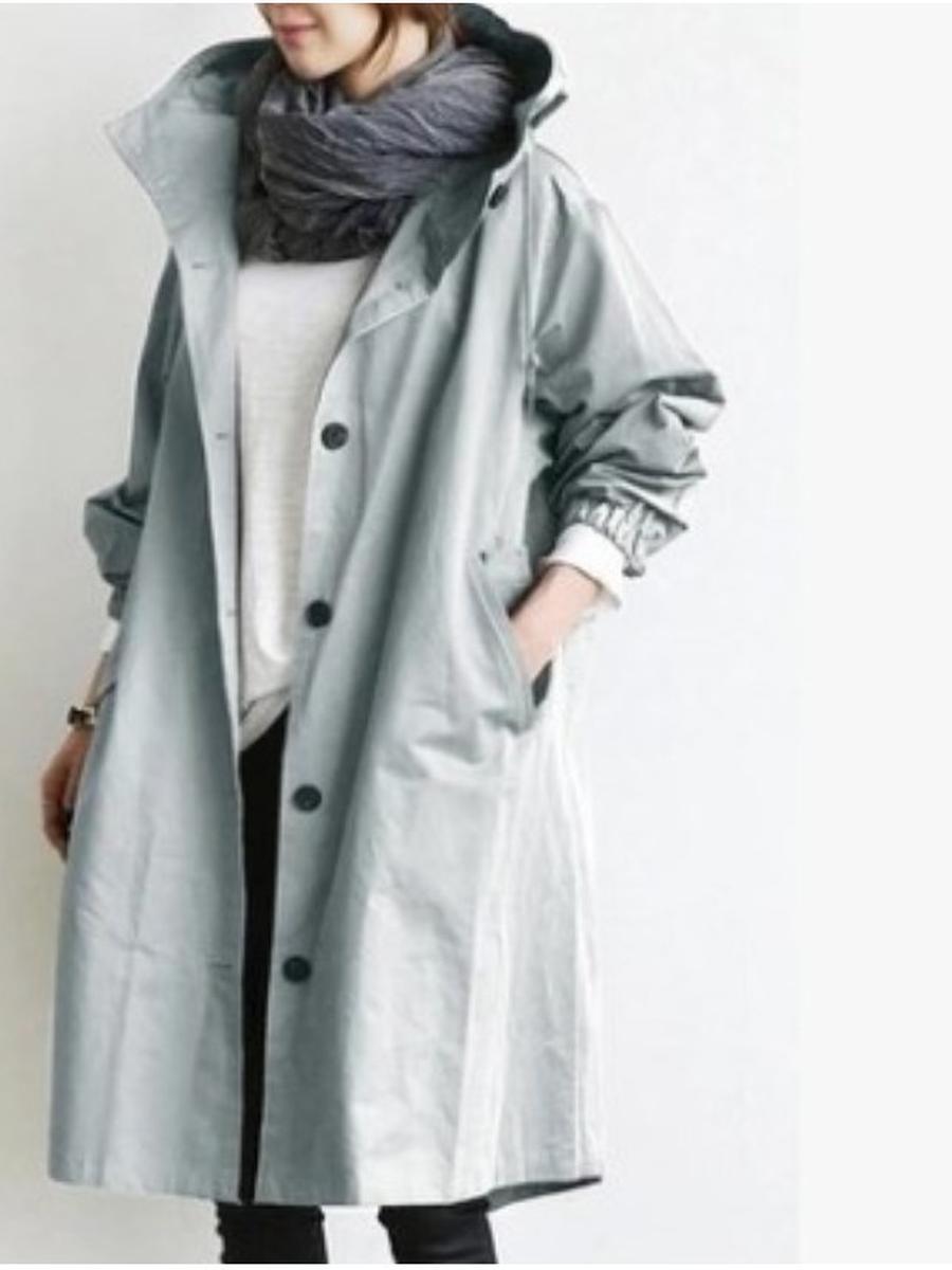 

Autumn Casual Style Windbreaker Women s Long Sleeve Overcoat Petite New Style Waist Slim Fit 8 Colors 8 Sizes 5XL світло-синій колір