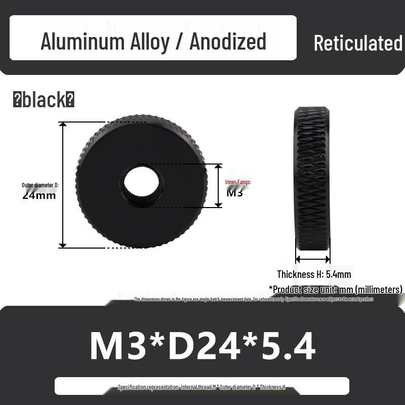 Aluminum Alloy Hand-Tightened Knurled Nut Adjustment Lock Gauge M3-M8