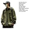 Men Jacket Lapel Long Sleeve Flap Pockets Solid Color Coat Loose Fit Buttons Placket