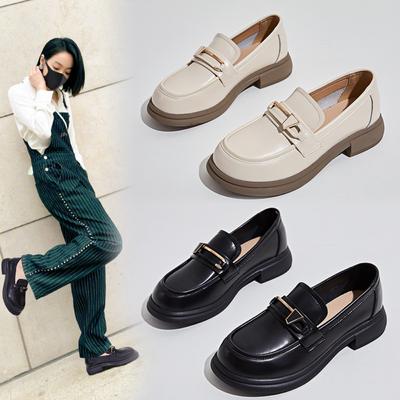 Loafers Damen Britischer Stil Kleine Lederschuhe Damenschuhe Kleine Duftende Stil Einzelne Schuhe