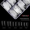 Transparent Dual-Use Nail Tips: Full/Half Cover Water Drop, Thin & Seamless, 500 Pcs Box