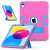 iPad 10th Gen 2022 Silicone Case with Stand, Drop-proof, Color Block Design, Full Coverage for iPad A16 11th Gen