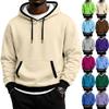 Sudadera con Capucha para Hombre con Diseño de Bloques de Color, Capucha, Bolsillo Frontal y Forro, Sudadera Casual