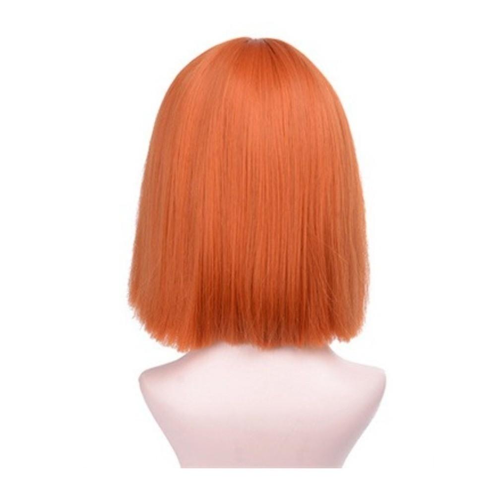 Cosplay Bob Straight Hair Wigs Harajuku Pink Black Orange Short Wigs Women Layered Wig Carnival
