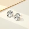 Irregular Crushed Ice Metal Stud Earrings: Luxurious French Design for Women.