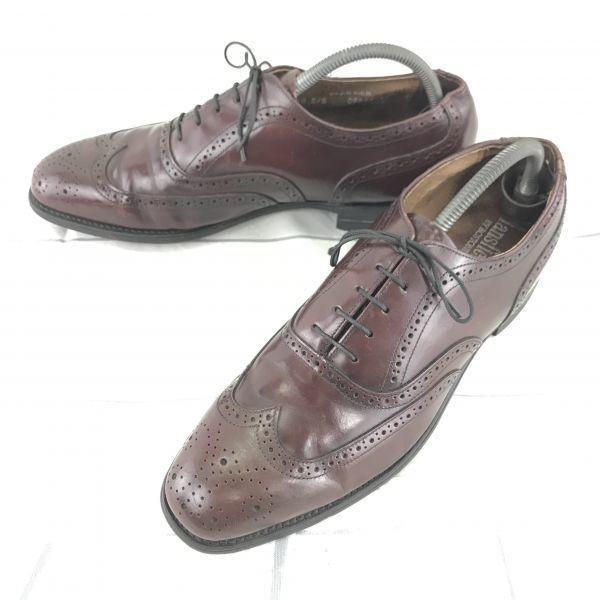

USED/80s USA Vintage Bostonian Mansfield Goodyear Full Brogue Wing Tip 10D/B 27.5 Burgundy