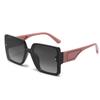 New Personalized Wide-leg Sunglasses Uv Anti-light Sunglasses Retro Trendy Square Frame Women's Sunglasses 1080