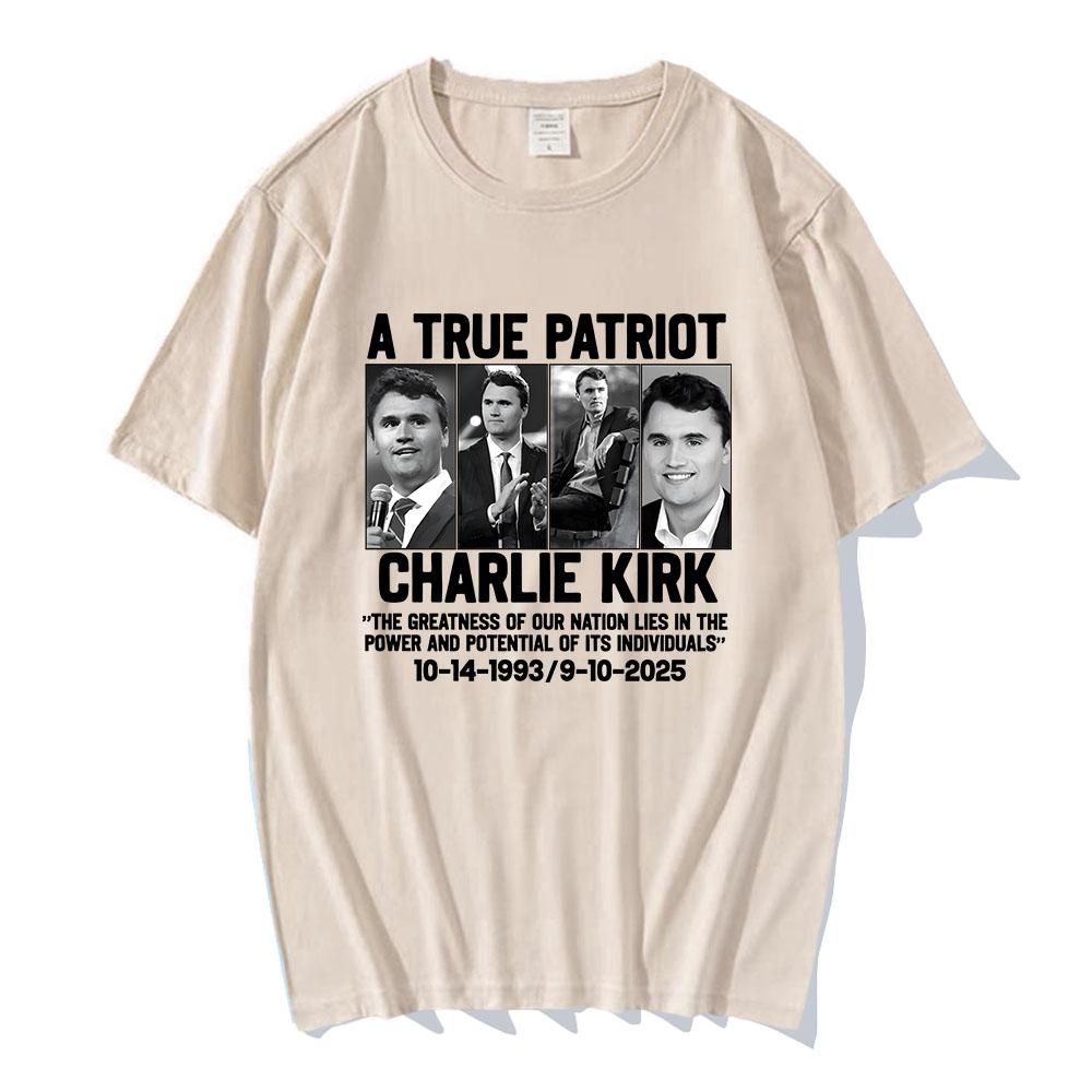 Pánské tričko CharlieKirk Freedom Live Free Tričko s krátkým rukávem Bavlněné Ležérní Trička Streetwear Unisex Amerika O-výstřih Pánská trička