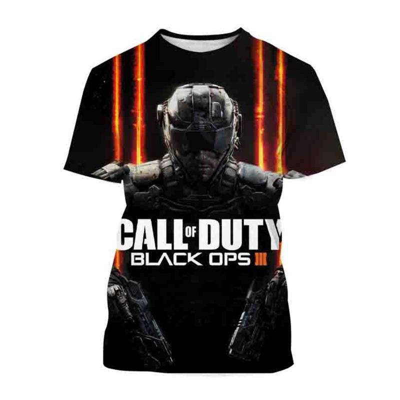 Popular Shooting Games Summer Fashion Creative Design Patterns 3D Printing Stimulating Trendy Cool Personalized T-shirt