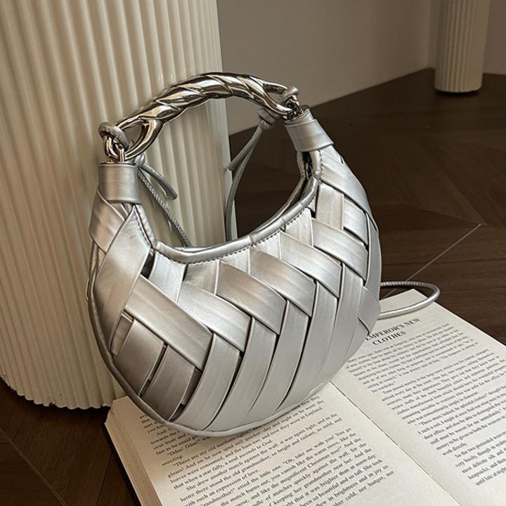 

Серебряный вечерний клатч для женщин Высококачественные плетеные сумки через плечо Роскошная сумка для вечеринки