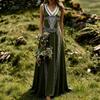Summer Oversized Women's Dress Celtic Ethnic Style Renaissance Women's Sleeveless V-neck Long Dresses