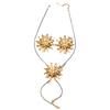 Double-Layer Daisy Pendant Necklace & Earring Set - European & American Style