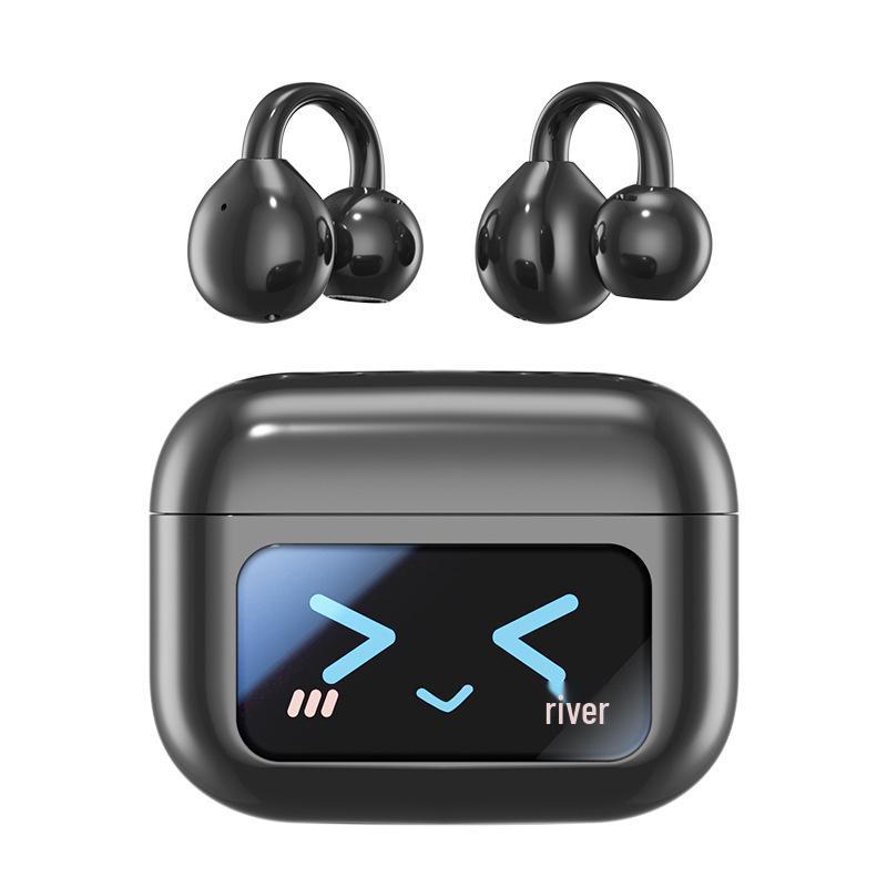 Cross-border AI Wireless Ear Clip Bluetooth Headset with Touch Display and Long Battery Life.