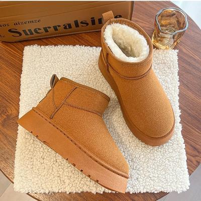 Thick-soled Heightening Mini Snow Boots for Women's Winter New Thickened Warm Bread Cotton Shoes Non-slip Cotton