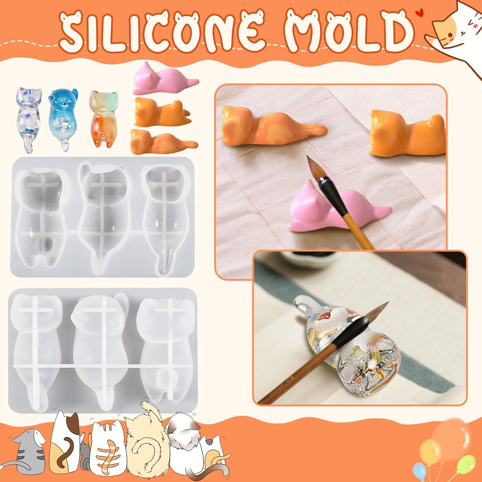 

Силиконовые формы с тремя головками, силиконовые формы для кристальной смолы, креативные формы для брелоков, формы для игрушек ручной работы One Size белый