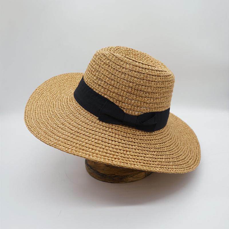 European, American And Korean Big Brim Beige Panama Jazz Top Hat Men And Women Summer Shading Vacation Beach Straw Hat Seaside