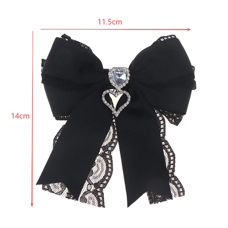 Women'S Lace Bow Tie Brooches Hairclip Heart Shape  Pendant Lolita Skirt Accessories Pin Clips Jewelry Gift