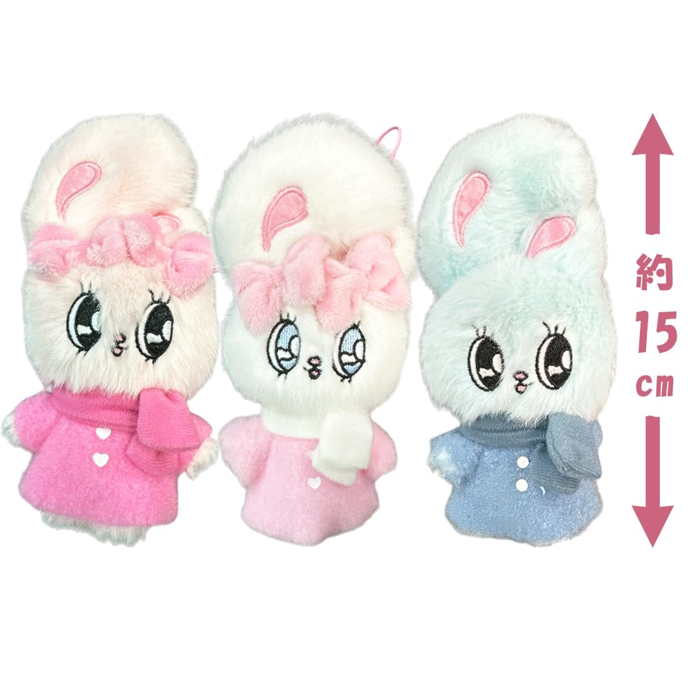 Esther Bunny Holiday Scarf Mascot, Approx. 15cm Plush Toy, Oshikatsu, Nuitousatsu (Cream Bunny)