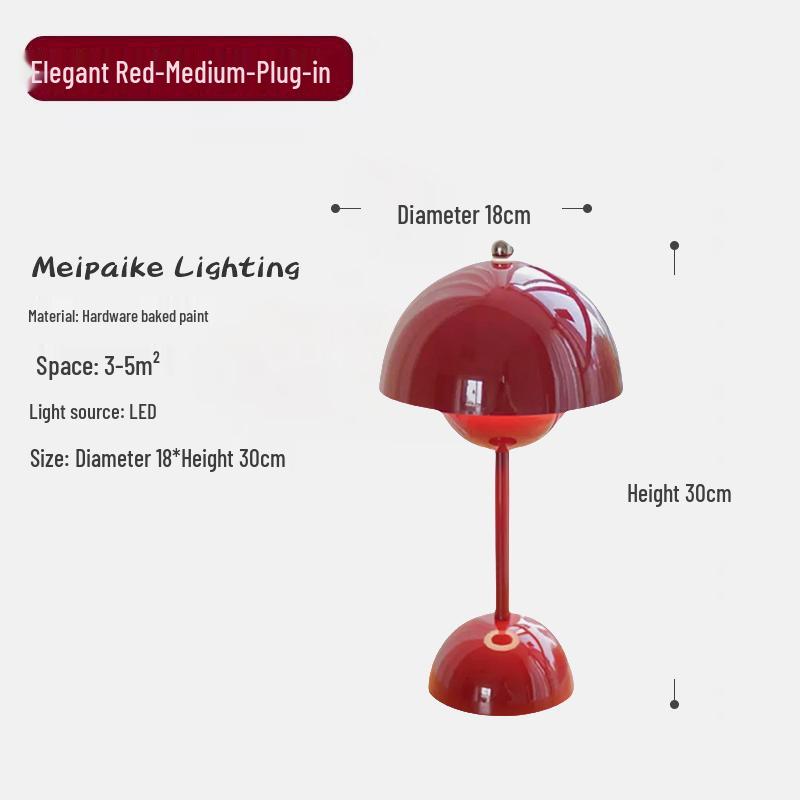 

Ever-burning Wedding Lamp: Red Bedside Gift for Newlyweds, Set of Two