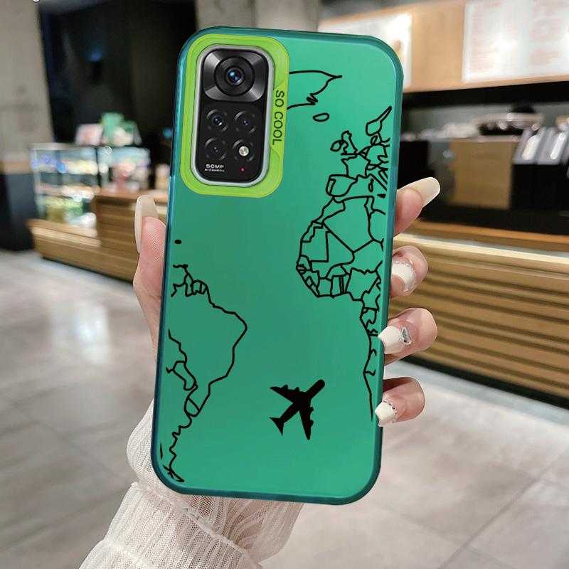 For Redmi Note 11 11S 14 13 Note14 Note13 Pro 5G 4G Case Shockproof TPU Soft Bumper Hard Back Cover Love Heart Aircraft Fundas