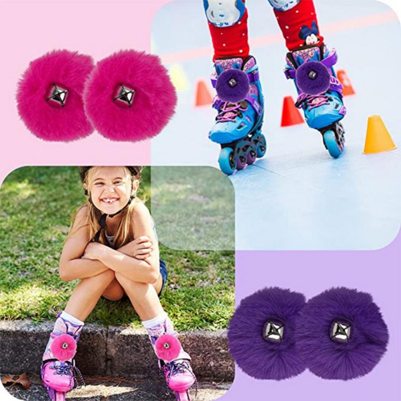 Roller Skate Pom Poms Fluffy  for Quad Roller Skate for Kids Women Girls