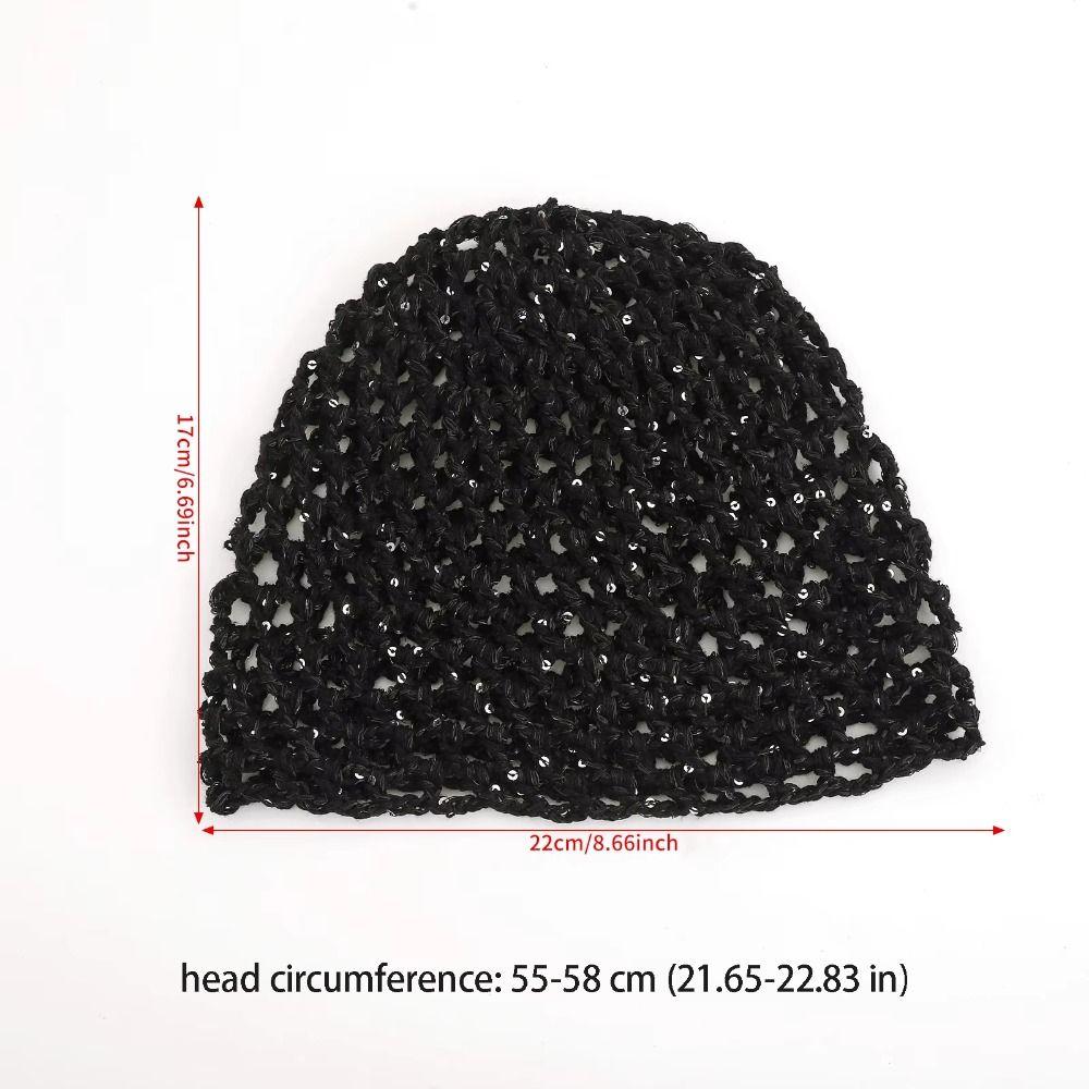Cute Elegant Hollowed Out Knitted Hat Thin Solid Color Bohemian Style Beanies Ethnic Style Korean Weave Cap Girls