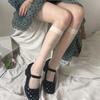 Women Summer Sexy Transparent Calf Socks Harajuku Vintage Polka Dot Print Jacquard See-Through Mesh Knee Drop Shipping