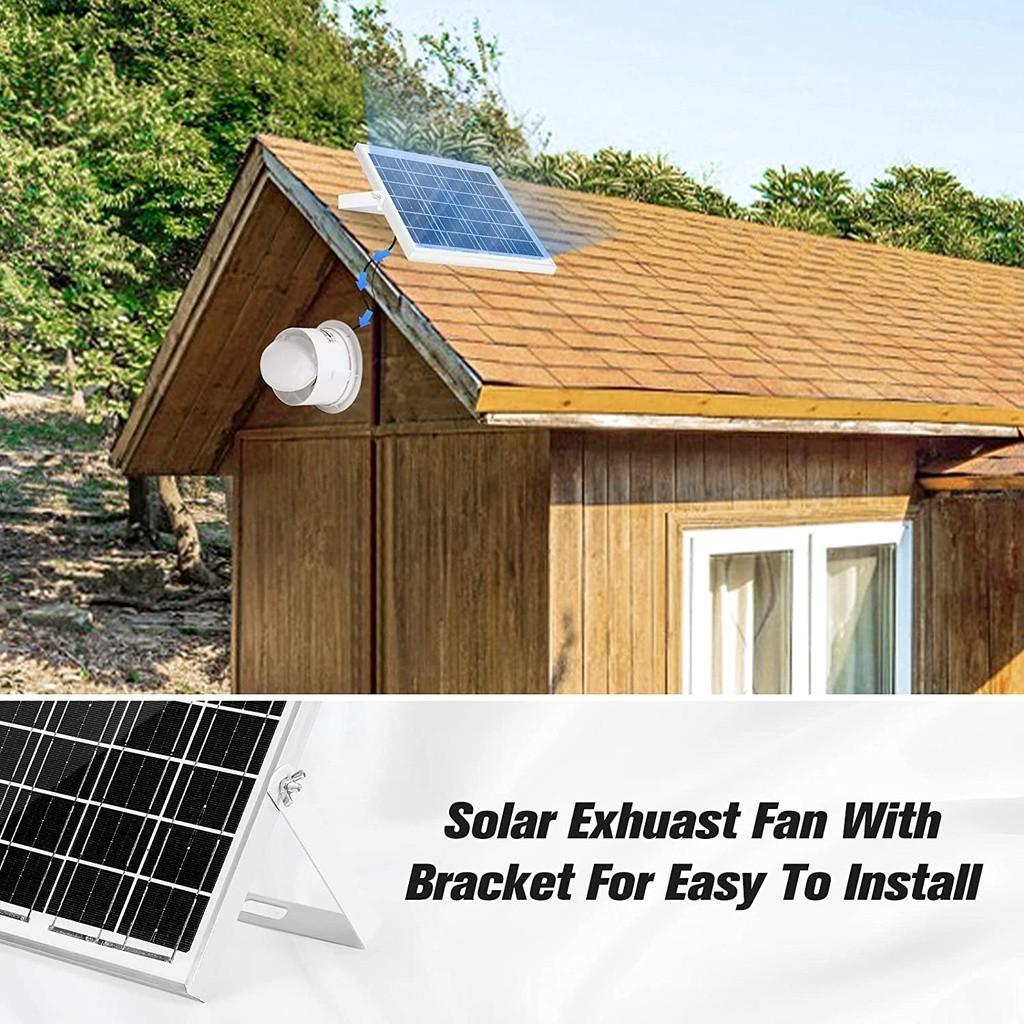 High Speed Ventilation Fan Waterproof Solar Panel Wall Mounted Exhaust Fan Kit Window and Wall Dual Use Suction Fan