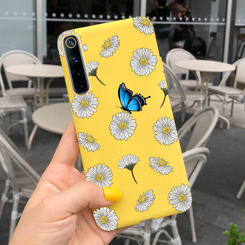 For Realme 6 6 Pro Case Cute Milk Cow Flower Patterns Soft Back Cover For OPPO Realme 6 6S 6Pro RMX2061 Coque Funda Realme6 Capa