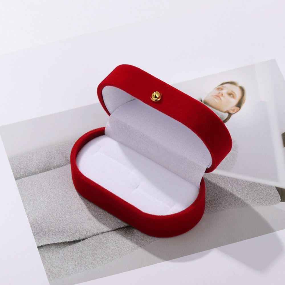 Jewelry Storage Box Wedding Ring Case Velvet Couple Rings Holder Fashion Finger Ring Box  Wedding