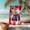 Classic Japanese Element Cartoon ONE PIECE Monkey D. Luffy Beach Towel Outdoor Camping Vacation Swimming Beach Towel Outdoor Absorbent Bath Towel Y18